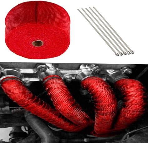 red exhaust heat wrap|exhaust heat wrap pros cons.